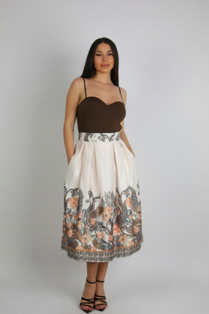 Falda Pinzas Estampada