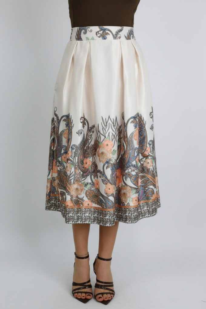 Falda Pinzas Estampada