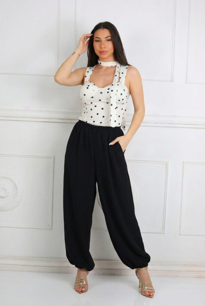 Pantalon Ancho Patente - Única, Negro