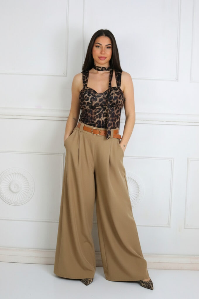 Pantalon Palazzo Pinzas - Única, Brick