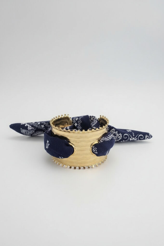 Pulsera Metal Con Tela