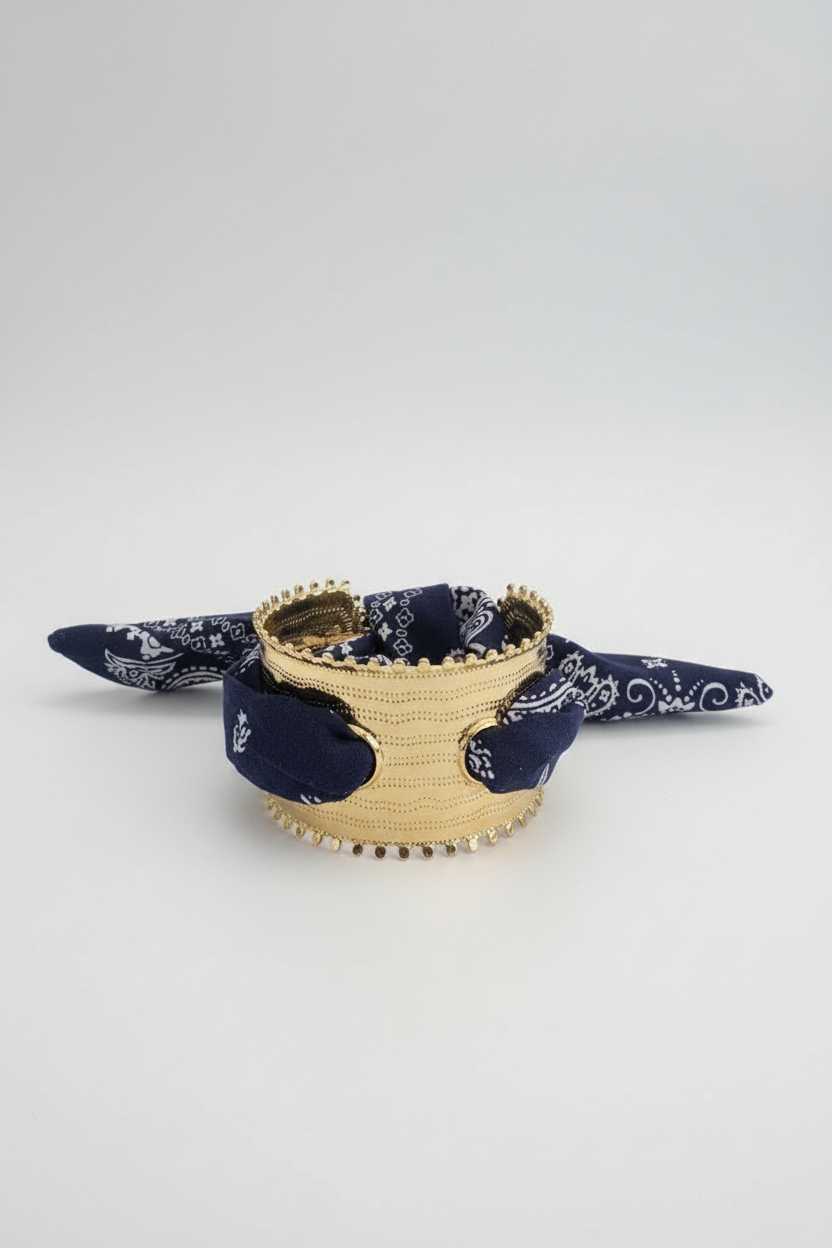 Pulsera Metal Con Tela - Imagen 2