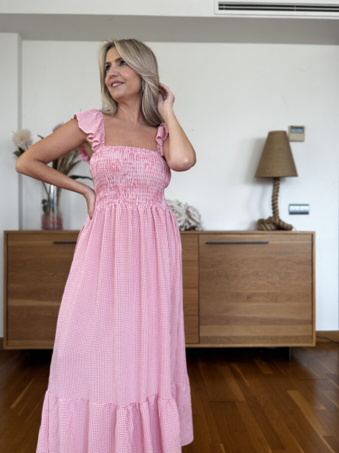 Vestido Fruncido Vichy