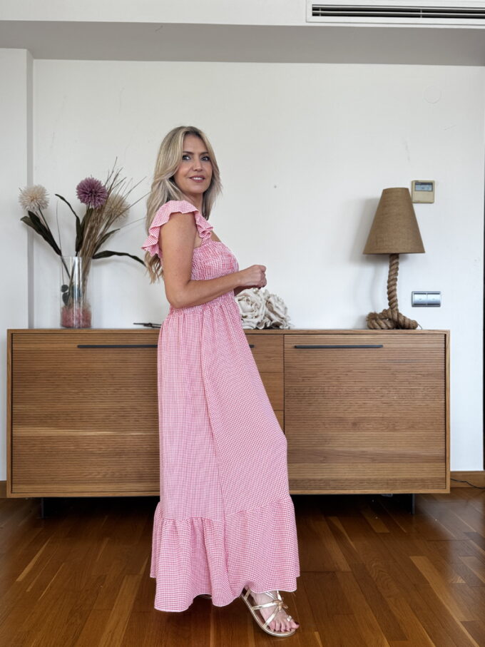 Vestido Fruncido Vichy