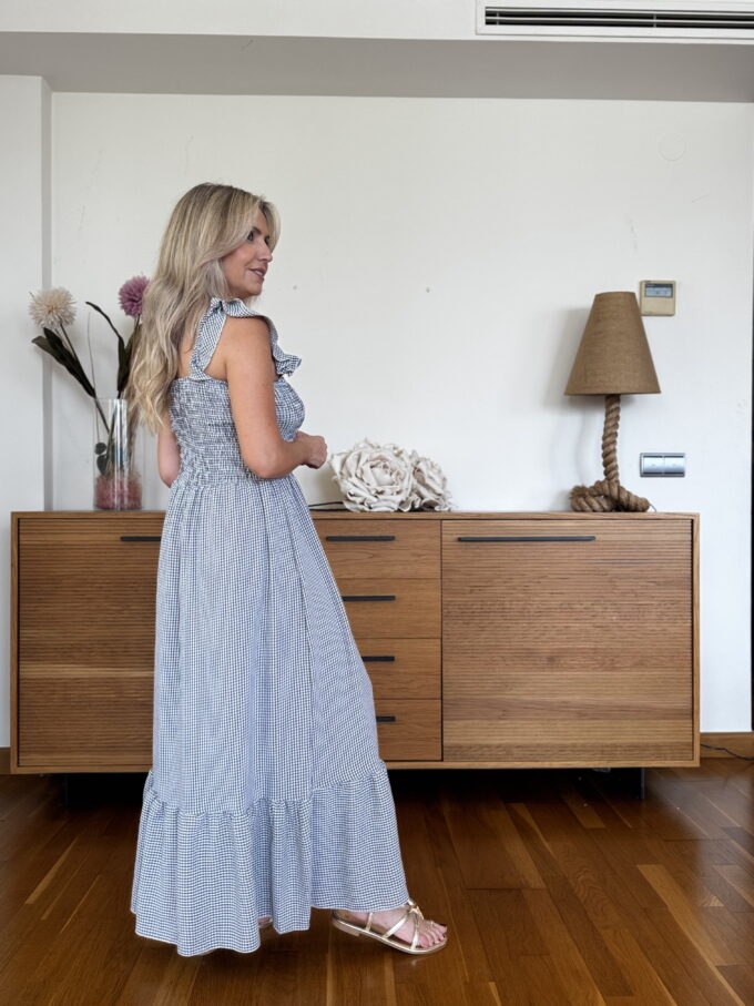 Vestido Fruncido Vichy