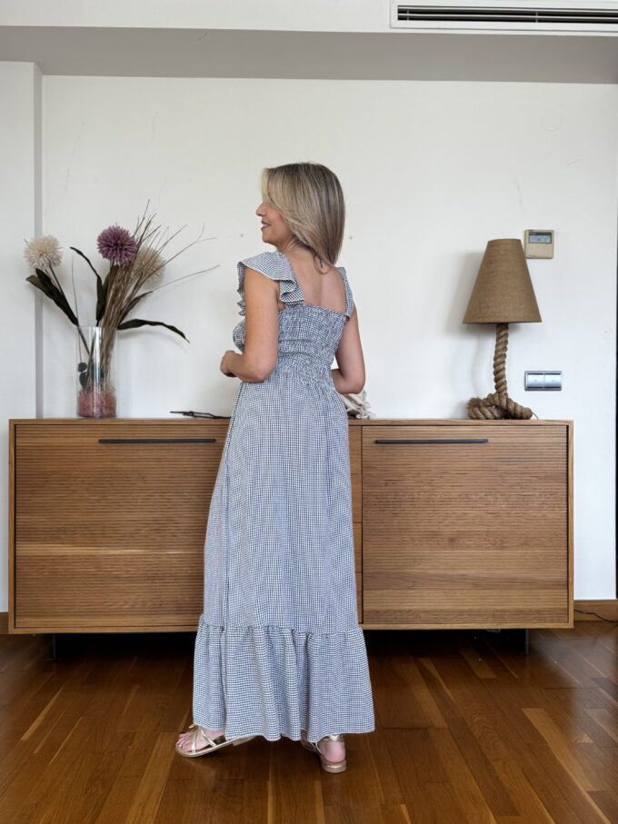 Vestido Fruncido Vichy