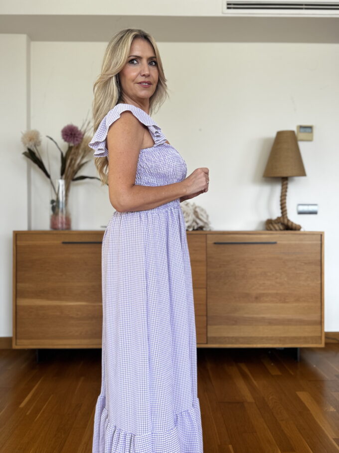 Vestido Fruncido Vichy