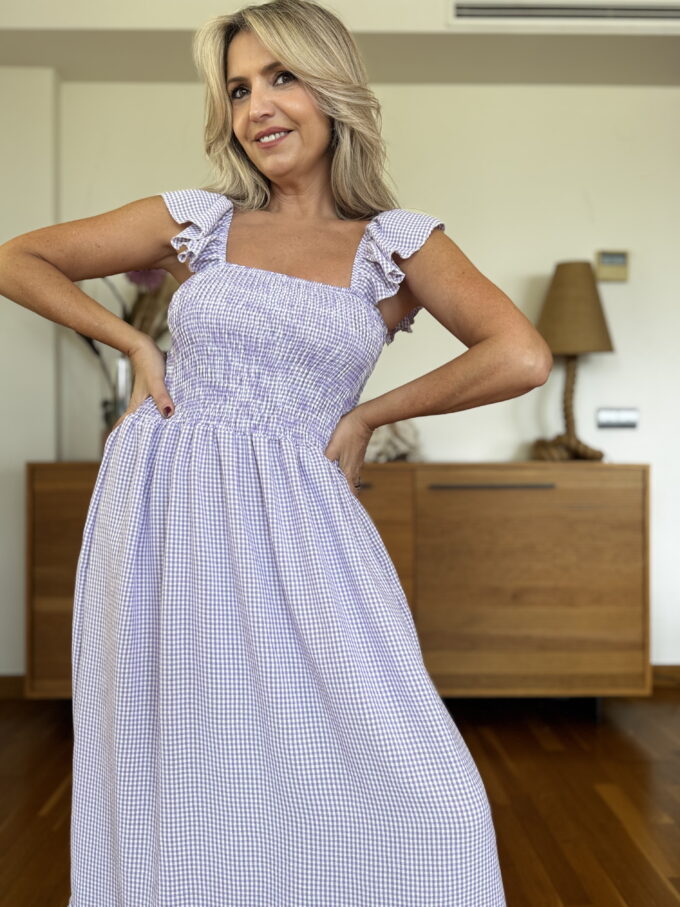 Vestido Fruncido Vichy
