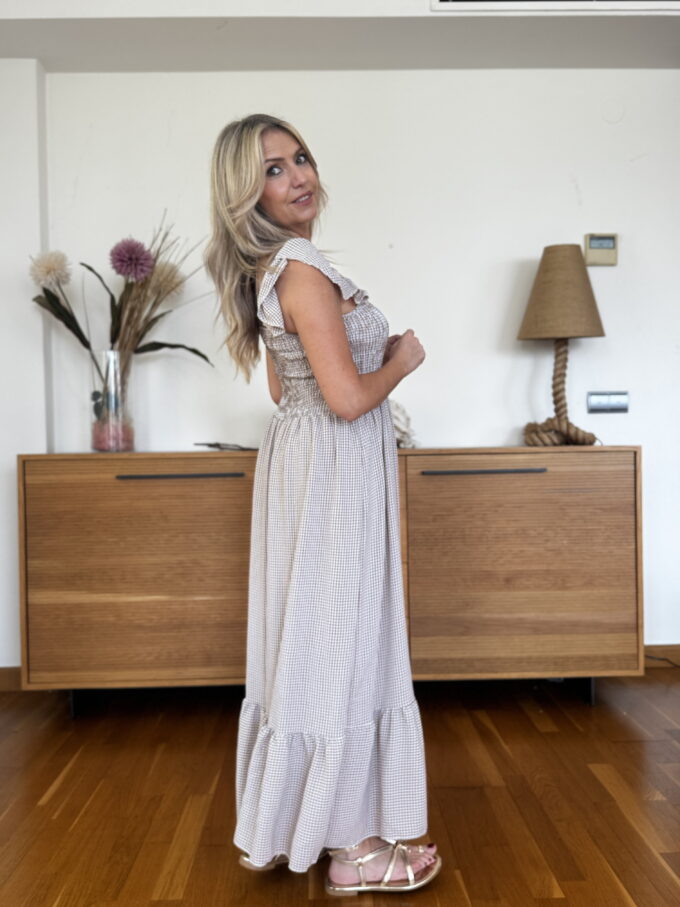 Vestido Fruncido Vichy