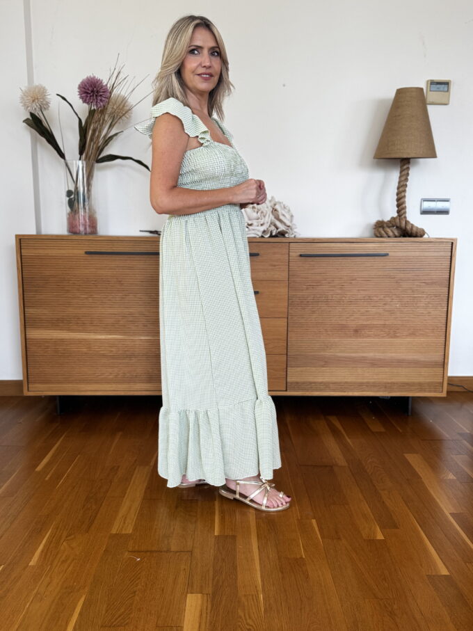 Vestido Fruncido Vichy