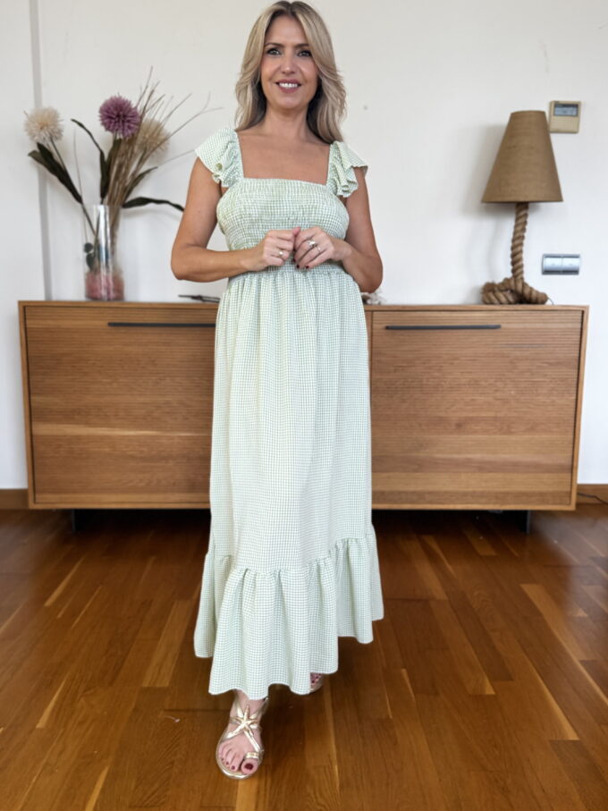 Vestido Fruncido Vichy
