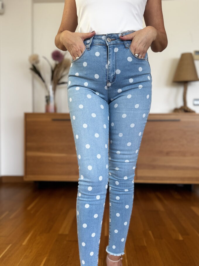 Vaquero Slim Fit Lunares