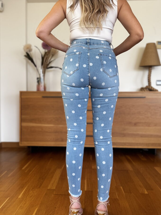 Vaquero Slim Fit Lunares