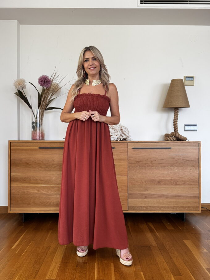 Vestido Fruncido Tirantas