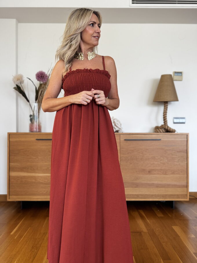Vestido Fruncido Tirantas
