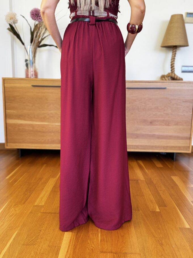 Pantalon Efecto Lino Cinturón