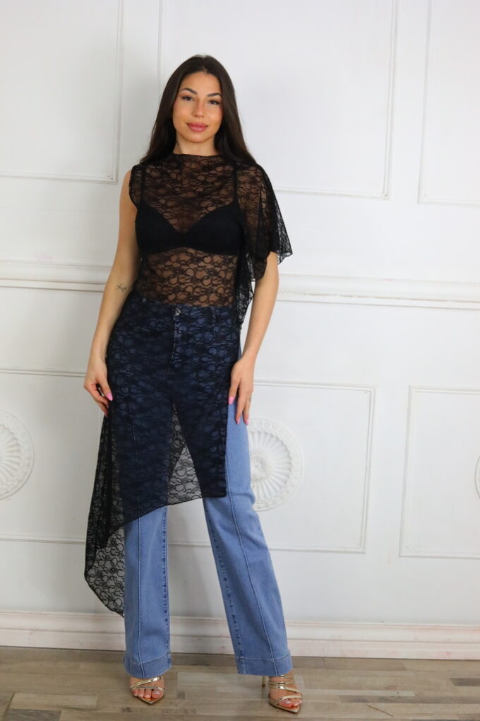 Camiseta Larga Encaje