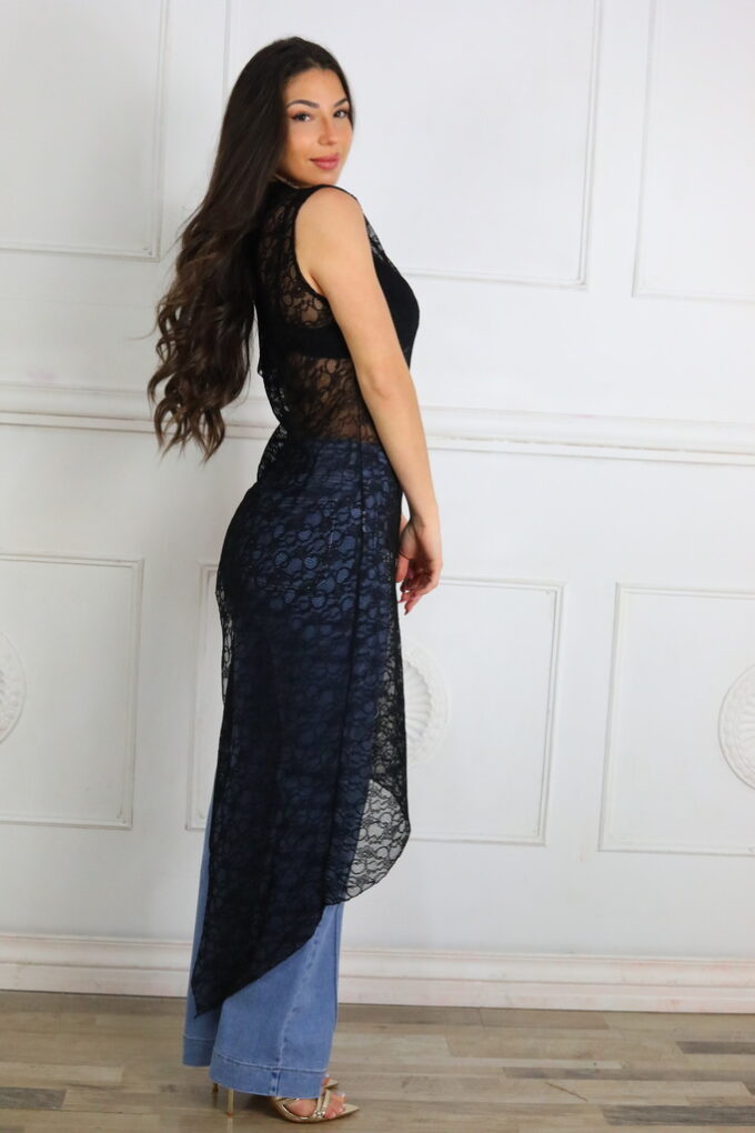 Camiseta Larga Encaje