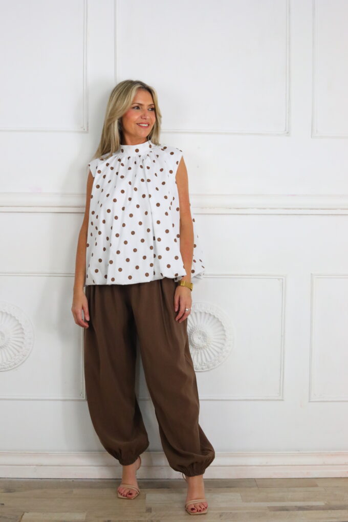 Pantalon Pinzas Patente - Única, Marrón oscuro