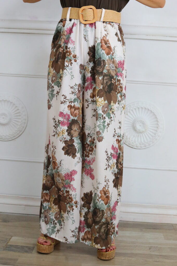 Pantalon Estampado Cinturón