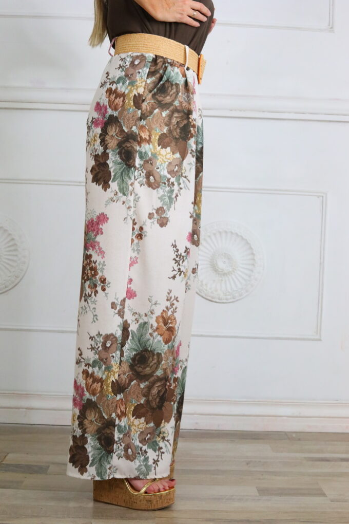 Pantalon Estampado Cinturón