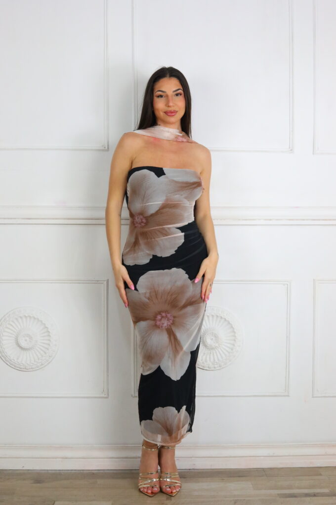 Vestido Tull Estampado