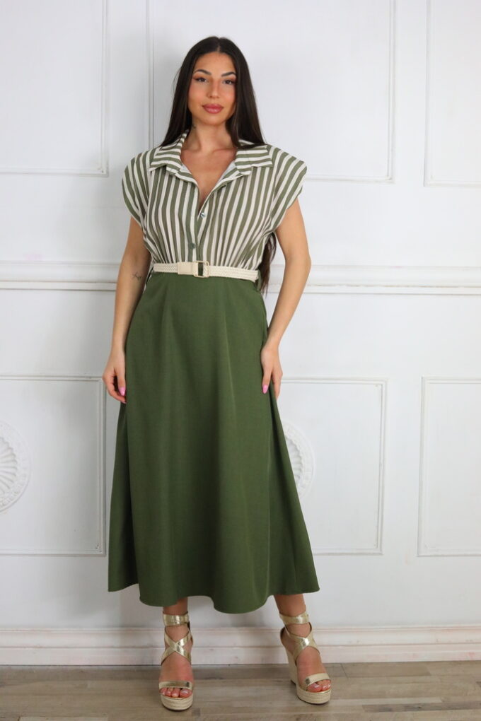 Vestido Rayas Cinturón