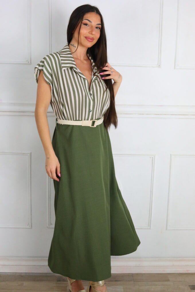 Vestido Rayas Cinturón