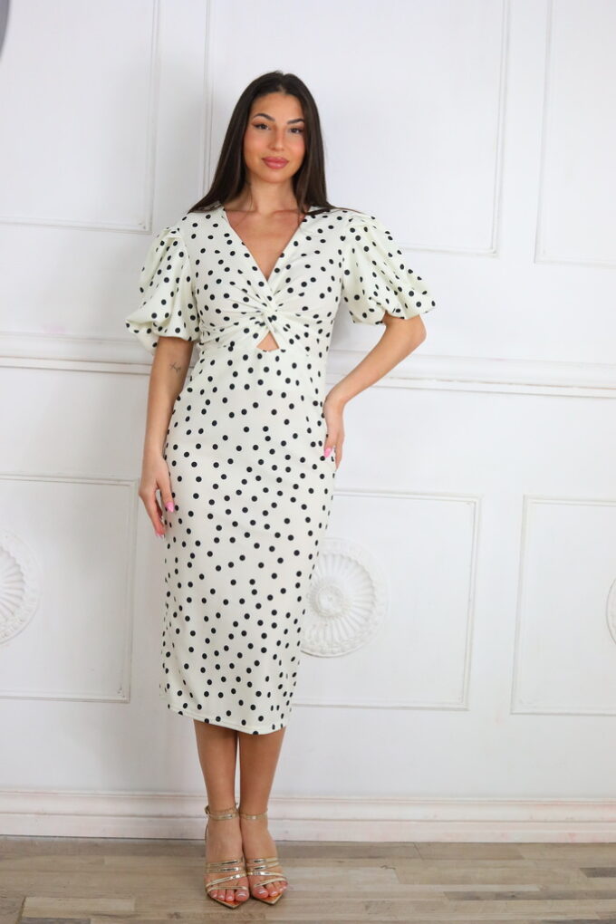 Vestido Lunares Mangas Globo