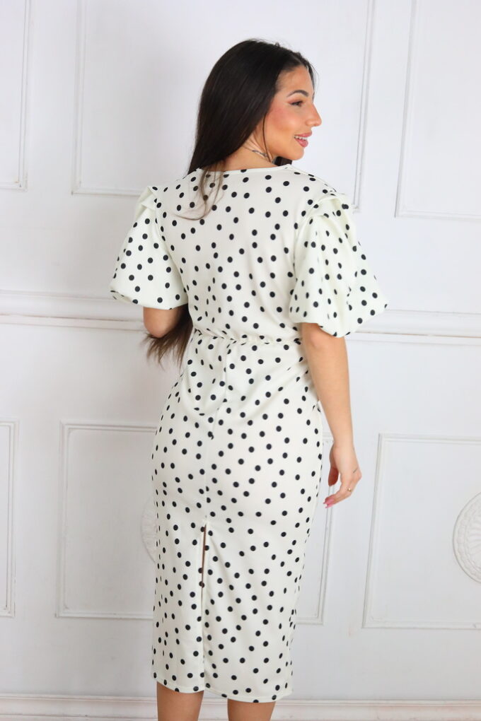 Vestido Lunares Mangas Globo