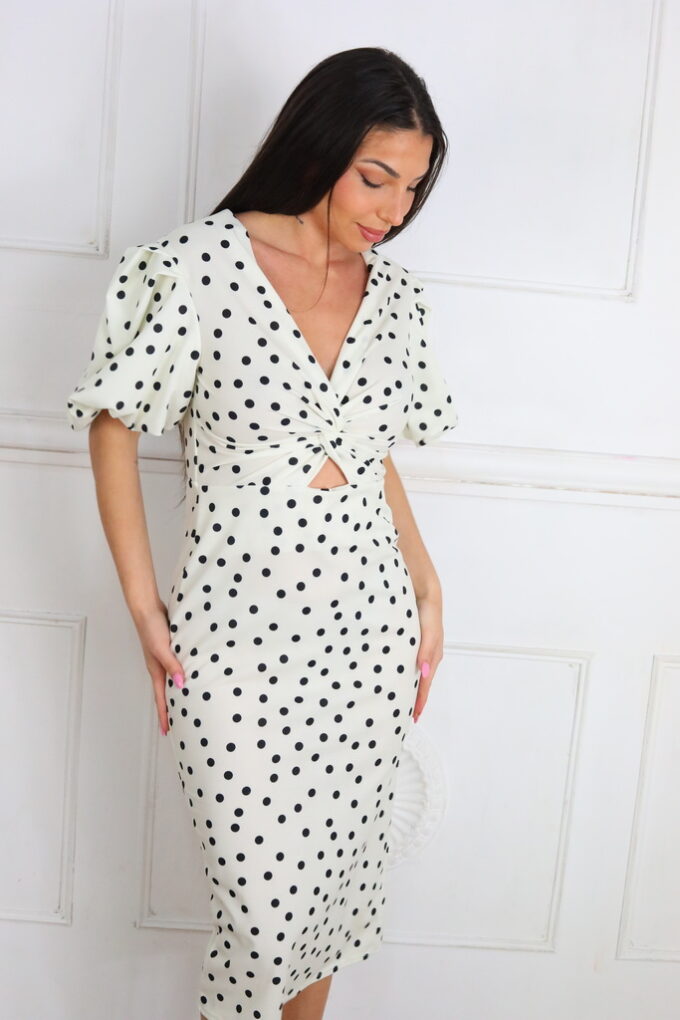 Vestido Lunares Mangas Globo