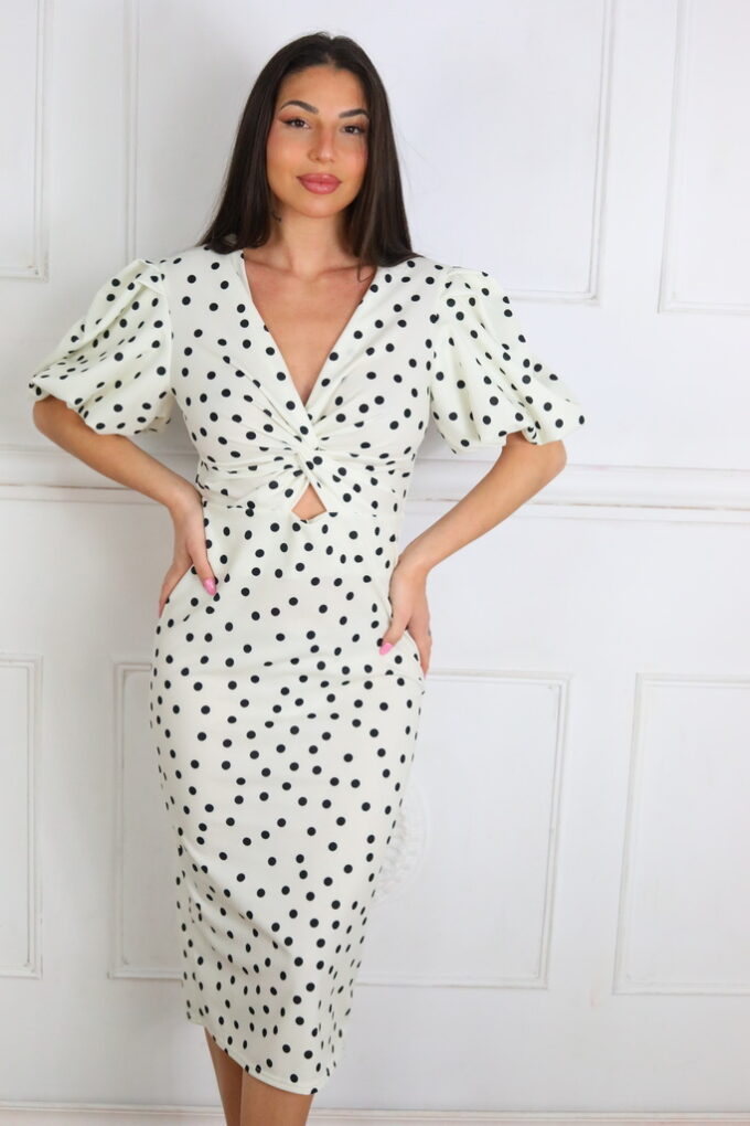 Vestido Lunares Mangas Globo