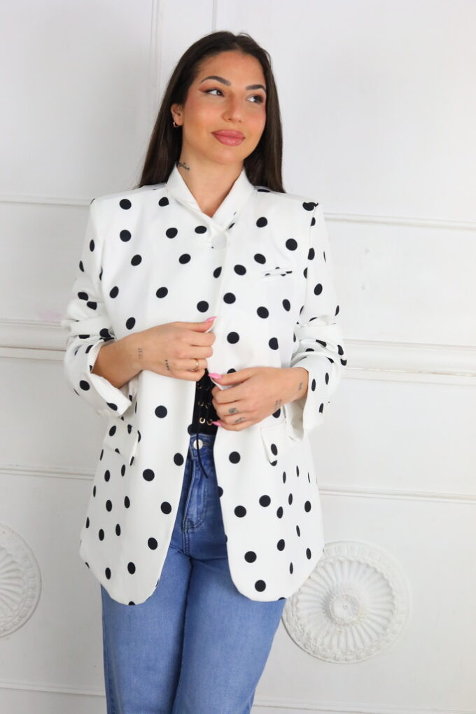 Blazer Estampada Mao - Única, Blanco