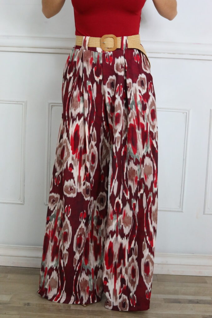 Pantalon Estampado Cinturón