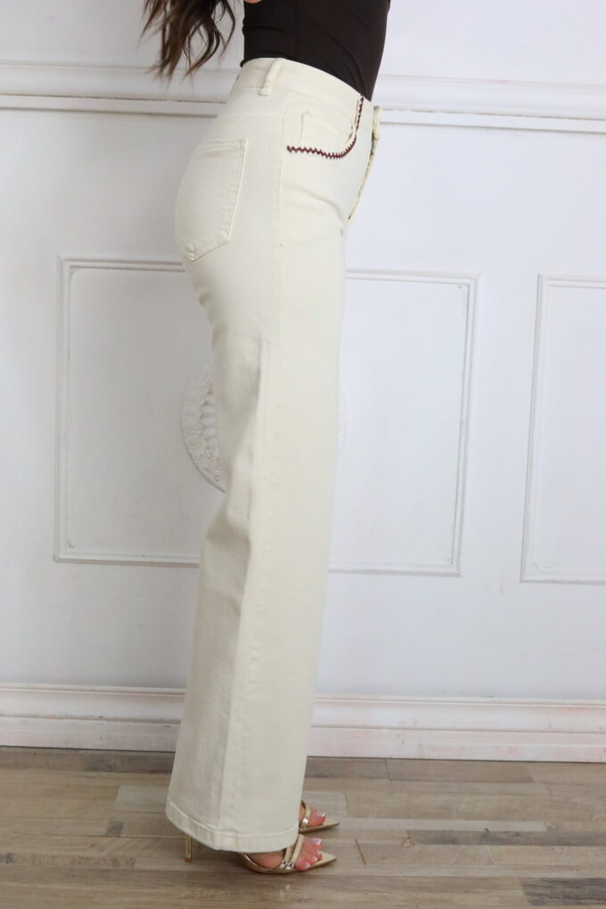 Vaquero Wide Leg Bordado