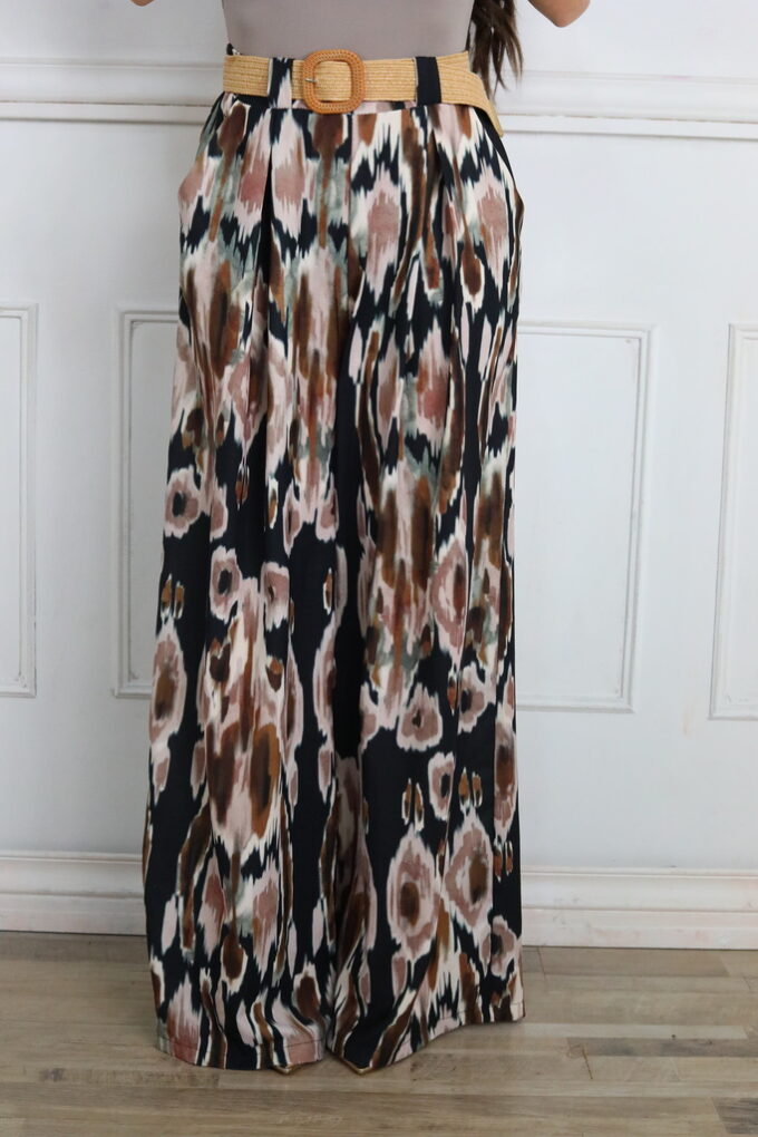 Pantalon Estampado Cinturón