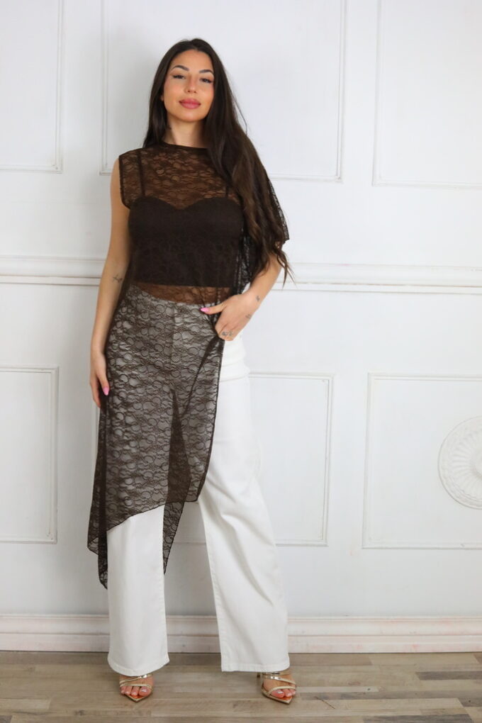 Camiseta Larga Encaje