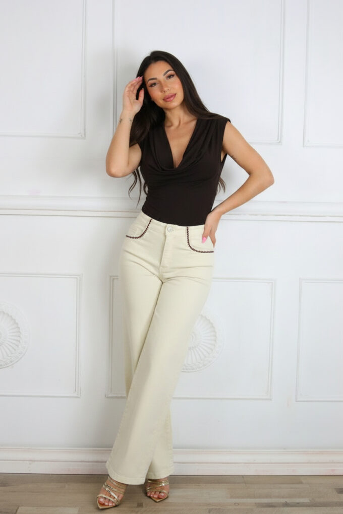 Vaquero Wide Leg Bordado