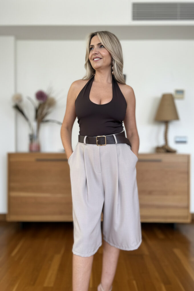 Camiseta Licra Básic - Única, Marrón oscuro