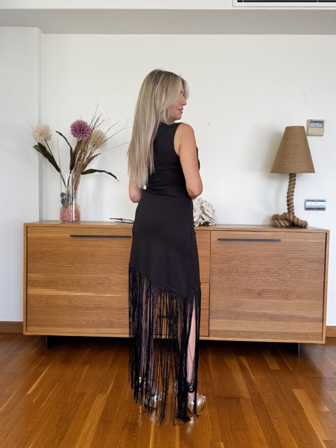 Vestido Flecos Liso