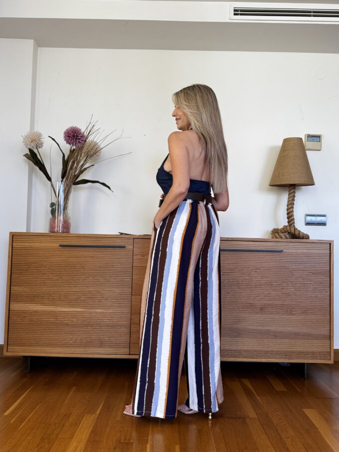 Pantalon Estampado Cinturón