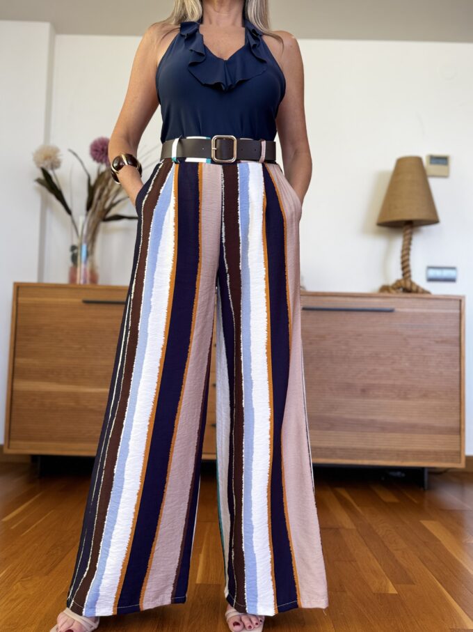 Pantalon Estampado Cinturón