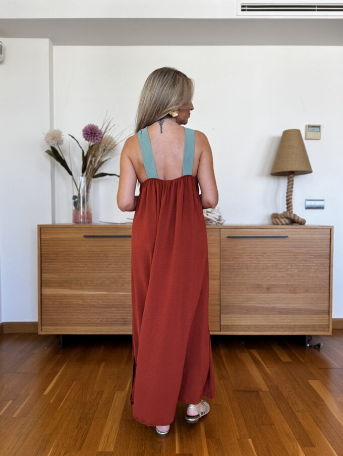 Vestido Largo Bicolor