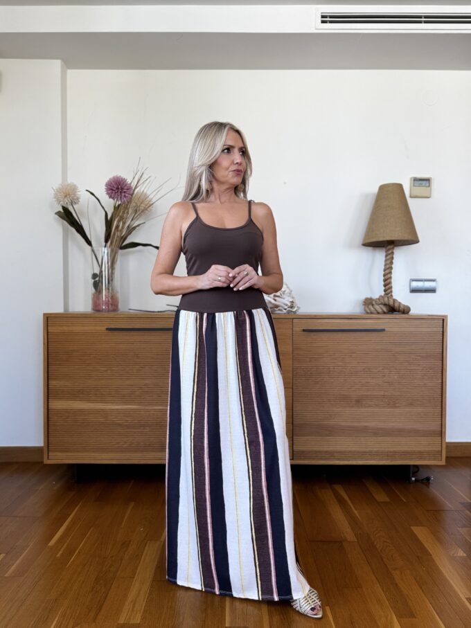 Vestido Doble Tejido Rayas