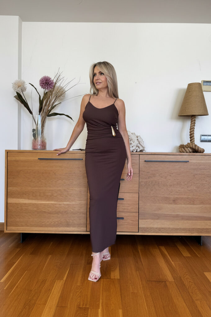 Vestido Canalé Broche