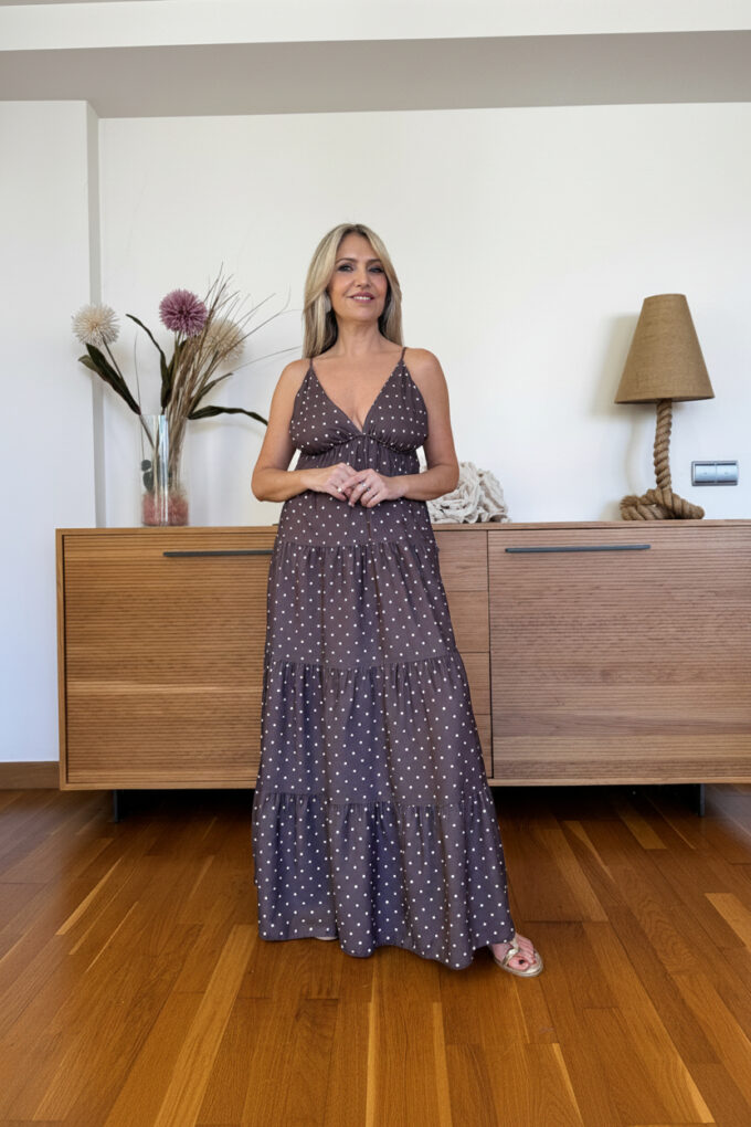 Vestido Largo Lunares