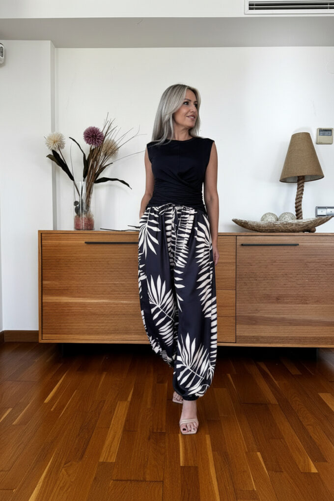 Pantalon Estampado Patente