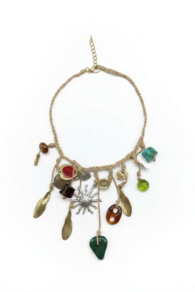 Collar Cuerda Abalorios