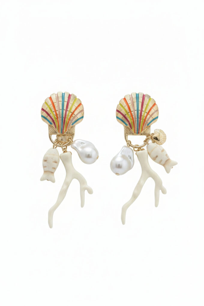 Pendientes Conchas Coral