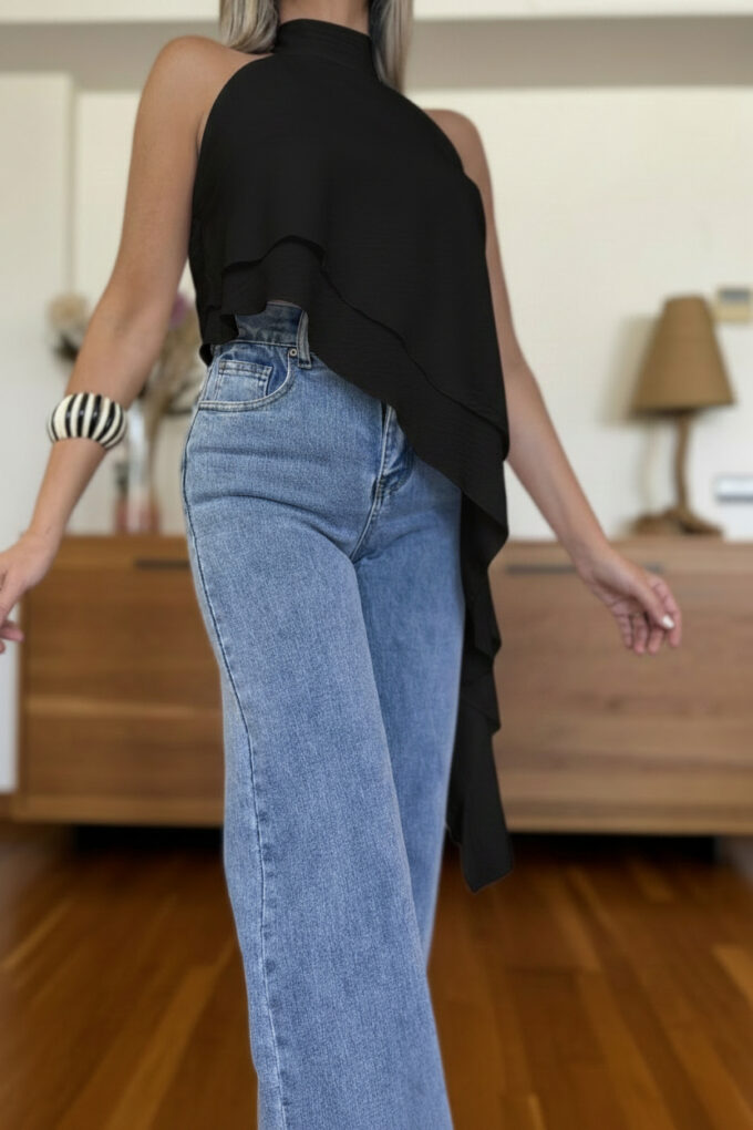 Blusa Volantes Asimétrica